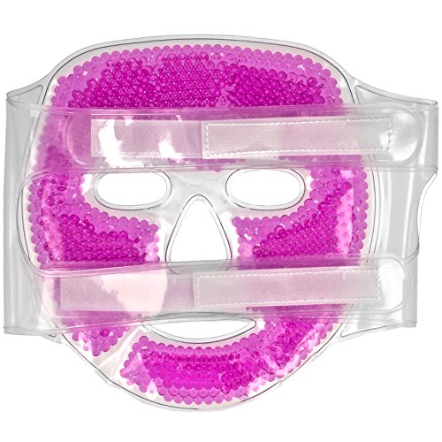 Máscara de extremo nevera con color rosa Gel de perlas y cierre de velcro Máscara migrañas compresas de frío y calor compresas de relajación compresa de frío para cara