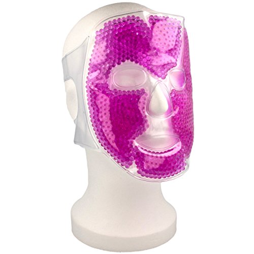 Máscara de extremo nevera con color rosa Gel de perlas y cierre de velcro Máscara migrañas compresas de frío y calor compresas de relajación compresa de frío para cara