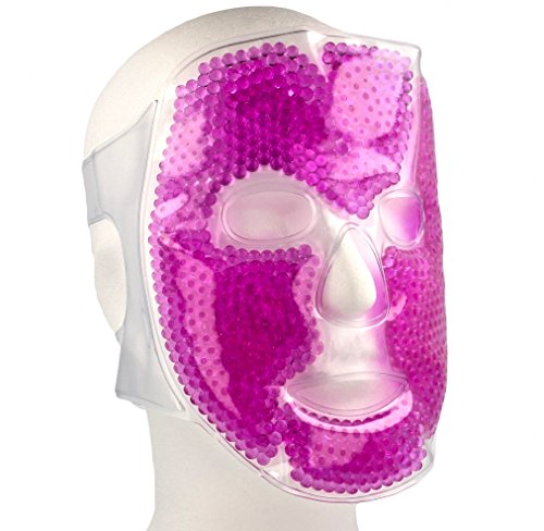 Máscara de extremo nevera con color rosa Gel de perlas y cierre de velcro Máscara migrañas compresas de frío y calor compresas de relajación compresa de frío para cara