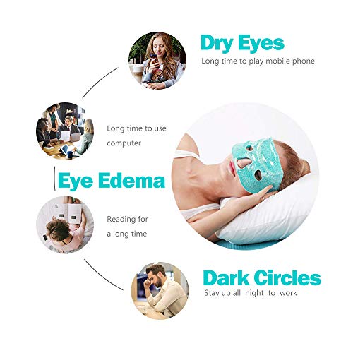 Máscara de Facial de Cuentas de Gel Fría/Caliente para Calmar Círculo Oscuro