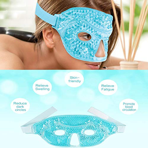 Máscara de Facial de Cuentas de Gel Fría/Caliente para Calmar Círculo Oscuro
