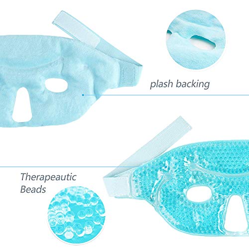 Máscara de Facial de Cuentas de Gel Fría/Caliente para Calmar Círculo Oscuro