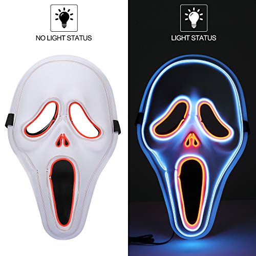 Máscara de Halloween,LED Máscaras Purga Grimace Mask Horror Halloween con 3 Modos para Fiesta de Disfraces la Navidad Grimace Fiesta