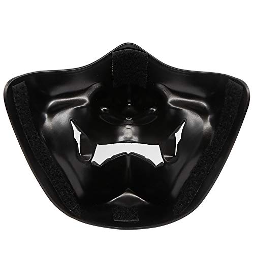 Máscara de media cara de diablo, mascarada de máscara de diablo, máscara protectora unisex para juego de truco de fiesta de disfraces de Halloween negro