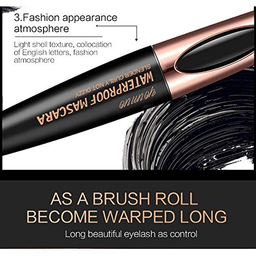 Máscara de pestañas 4D de fibra de seda, máscara de pestañas extralarga, máscara de pestañas 4D de seda resistente al agua, fibra de volumen 4D, color negro