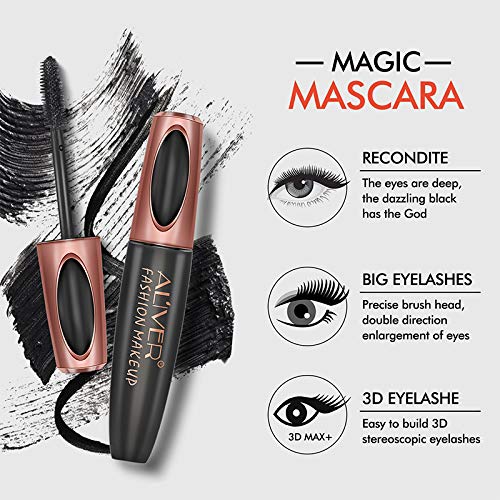 MáScara De PestañAs De Fibra De Seda 4d, Impermeable, De Larga DuracióN, Para Extensiones De PestañAs, CáLida, Lavable, 4 D, PestañAs De PestañAs, Mascara De PestañAs