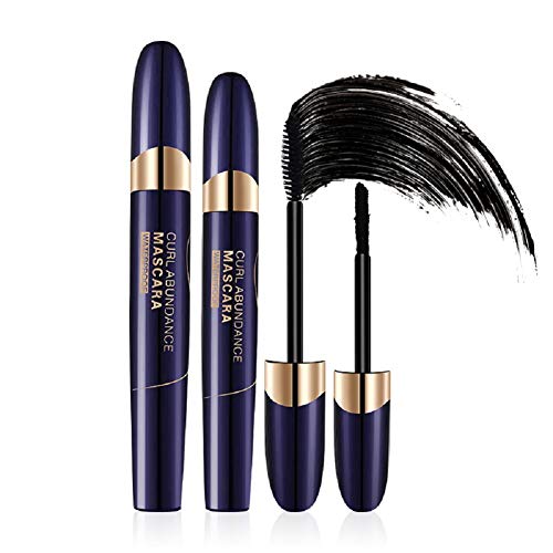 Máscara de Pestañas,4D Silk Fiber Eyelash Mascara, 4D Mascara,Larga duración, sin arrugas, sin manchas, más larga, más gruesa, Negra