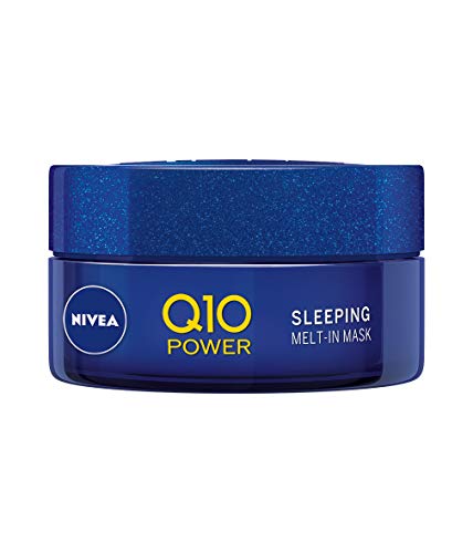 Máscara facial NIVEA Q10 Power Sleeping Mel-in antienvejecimiento con poder antiarrugas de Coenzima Q10 y creatina, 50 ml