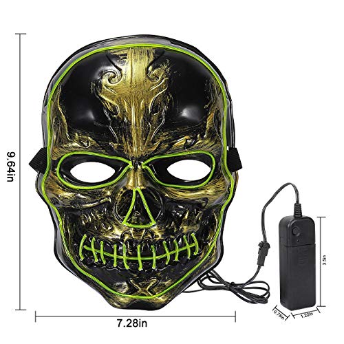 Máscara LED Halloween,Craneo Mascaras de Terror con 3 Modos para Halloween la Fiesta de Disfraces la Navidad Cosplay Grimace Fiesta