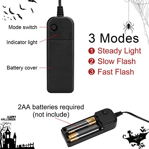 Máscara LED Halloween,Craneo Mascaras de Terror con 3 Modos para Halloween la Fiesta de Disfraces la Navidad Cosplay Grimace Fiesta