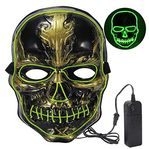 Máscara LED Halloween,Craneo Mascaras de Terror con 3 Modos para Halloween la Fiesta de Disfraces la Navidad Cosplay Grimace Fiesta
