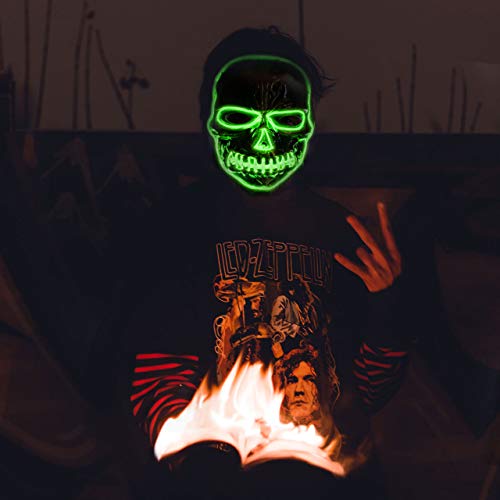 Máscara LED Halloween,Craneo Mascaras de Terror con 3 Modos para Halloween la Fiesta de Disfraces la Navidad Cosplay Grimace Fiesta