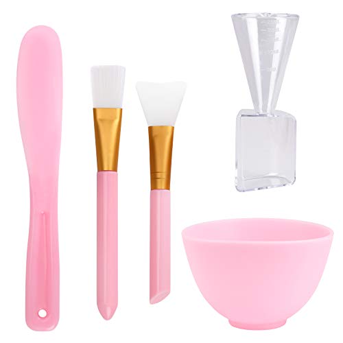 Máscara Mezcla DIY Herramientas Tazón de Mascarilla Facial de Silicona Cepillo Cuenco Espátula y Cuchara para Mujer Dama de Arcilla y Geles