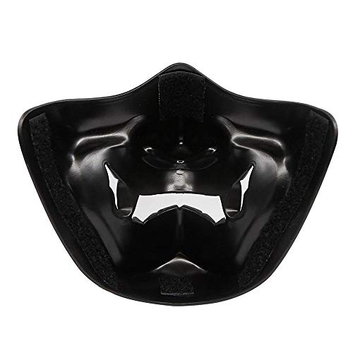 Máscara Samurai Oni Demon Airsoft Máscara de media cara Hannya Kabuki Máscara de monstruo Cara Mal Prop Máscara para Masquerade Ball/Fiesta/Halloween/Cs War Game/BB Gun