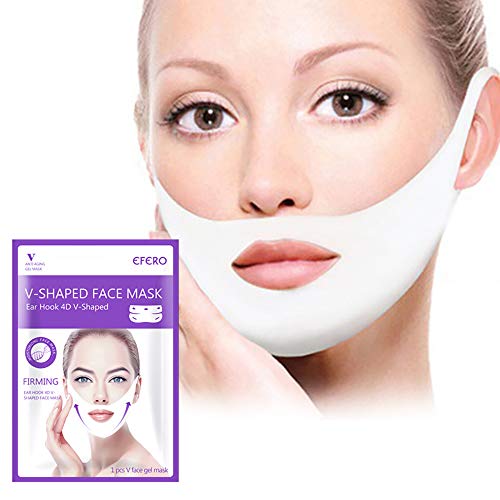 Máscara V Line Reductor de Mentón Doble Mascarilla Intensiva de Elevación, Antiarrugas para reafirmar, rejuvenecer e hidratar la piel del rostro y el cuello