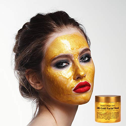 Mascarilla Exfoliante Facial y Limpiadoras, Sinicyder Mascarilla Puntos Negros, 24k Gold Facial Mask, Blackhead Remover Mask, Minimiza los Poros, Reduce las Arrugas y da una ez Radiante, 250 g