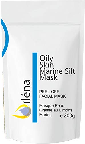 Mascarilla facial hidratante de alginato en polvo, removedor de espinillas Mascarilla puntos negros Mascarilla Vegan, sin aclarado, exfoliante 200 g (Máscara Limo marino Piel grasa)