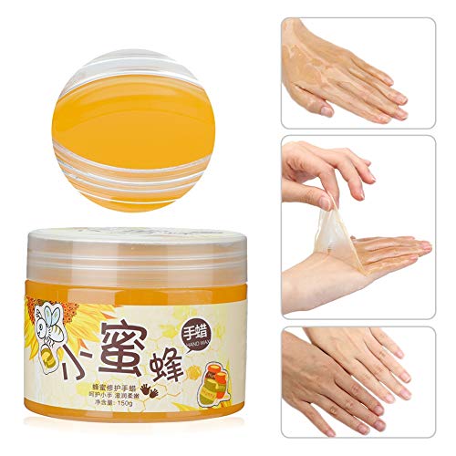 Mascarilla hidratante para manos - Leche Miel Cera para manos, Exfoliante hidratante para manos para blanquear Nutrir Hidratante Peel Off Calluses Cuidado de la piel 140g