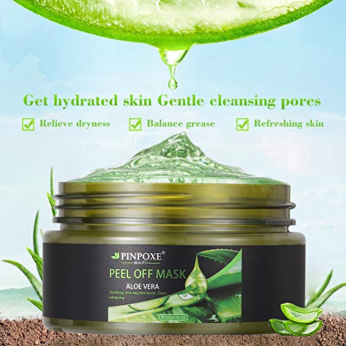 Mascarilla para espinillas, puntos negros, exfoliante de aloe vera, antienvejecimiento, para el acné, 100 g