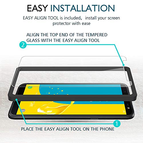 MASCHERI Protector de Pantalla para Samsung Galaxy J6 2018, [3-Unidades] Cristal Vidrio Templado Glass Screen Protector para Samsung J6 2018 - Transparente