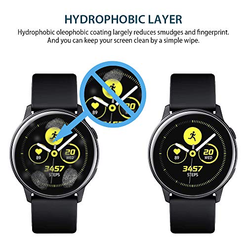 MASCHERI Protector de Pantalla para Samsung Galaxy Watch Active 2 (40mm) / Samsung Galaxy Watch Active, [6-Unidades] Humedecido Instalacion [Anti-Bubble] HD Flexible Film para Samsung Watch Active