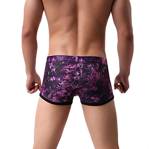 Masculino Transpirable Bragas Hombre de la Manera de la Ropa Interior de la impresión Atractiva Pantalones cómodos Hombres Calzoncillos, E Rojas, L