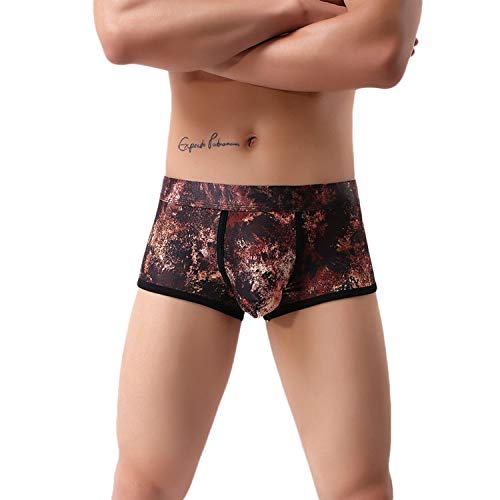 Masculino Transpirable Bragas Hombre de la Manera de la Ropa Interior de la impresión Atractiva Pantalones cómodos Hombres Calzoncillos, E Rojas, L