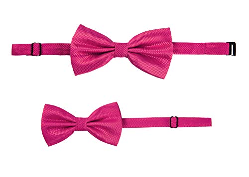 Massi Morino Pajarita con pañuelo en caja de regalo, pajarita en diferentes colores hecha de microfibra, moño de diseño ajustable con pañuelo a juego con el color (Rosa)