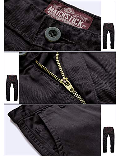 Matchstick 8025 - Pantalón Chino Tapered para Hombre(Ejército Gris(Army Gray),40W x 31L (ES 50))