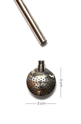 Mate Green Yerba Mate y Bombilla, Plata y Azul Marino, 21 cm