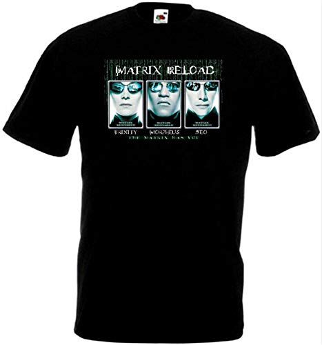Matrix Reloaded v3 Camiseta Estampada de algodón para Hombre, Camiseta de Moda de Manga Corta Transpirable de Verano para escuelas