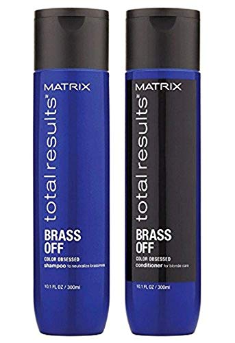 Matrix Total Results latón Off Champú y Acondicionador 300 ml Duo Pack | para neutralizar brassy tonos y mejorar pelo rubio