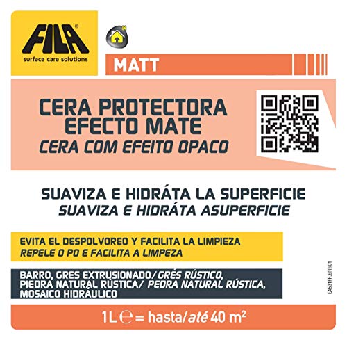 Matt, Cera Protectora Con Efecto Natural Mate Ideal Para Barro Gres Extrusionado Piedra Y Terrazo No Pulidos Toba Resina, 1L