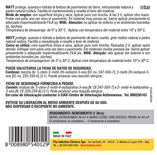 Matt, Cera Protectora Con Efecto Natural Mate Ideal Para Barro Gres Extrusionado Piedra Y Terrazo No Pulidos Toba Resina, 1L