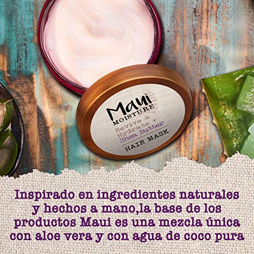 Maui Moisture, Mascarilla Revitaliza e Hidrata Manteca de Karité, pelos Secos y Dañados, 340 g