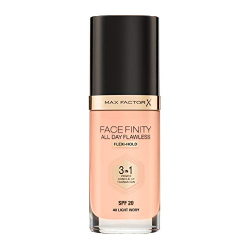 Max factor - All day flawless 3 in 1 foundation, base de maquillaje, 40 ivory