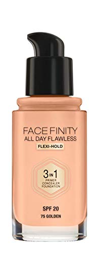Max Factor FaceFinity 3 en 1 All Day Flawless Base de Maquillaje Tono 075 Golden, 119 gr
