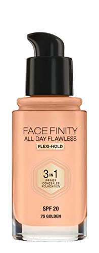 Max Factor FaceFinity 3 en 1 All Day Flawless Base de Maquillaje Tono 075 Golden, 119 gr