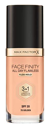 Max Factor FaceFinity 3 en 1 All Day Flawless Base de Maquillaje Tono 075 Golden, 119 gr