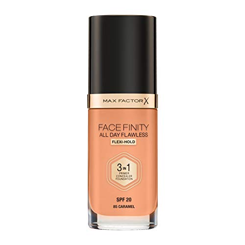 Max Factor FaceFinity 3 en 1 All Day Flawless Base de Maquillaje Tono 085 Caramel - 30 ml