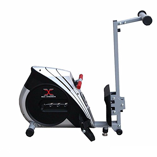 Max Strength IRRW1001M Ergómetro magnético, plegable, 7 kg, rueda de inercia CE, monitor LCD