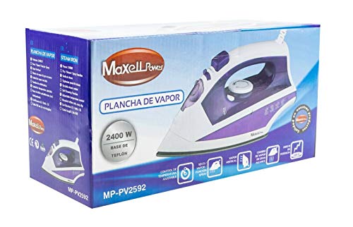 MAXELLPOWER Plancha DE Vapor 2400W Suela DE Teflon ANTIHADERENTE Vertical Plancha DE Ropa MP-PV2592