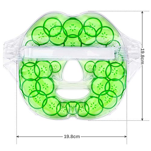 Maxjaa Gel Cara máscara Reutilizable fría Cara Caliente compresa fría de refrigeración máscara Facial con Gel de polímero Pack para círculos Hombres Mujeres Alivio del Dolor de Cabeza migraña Fat