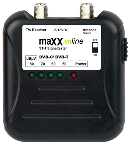 maxx.onLine ST-1 - Comprobador de señal de televisión por cable DVB-C/DVB-T, analógico/digital 40-862 MHz