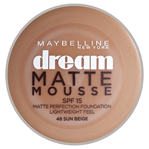 Maybelline Dream Matte Mousse 48 Beige ensoleillé - base de maquillaje (Crema, Cazuela, Beige ensoleillé, Piel normal, Piel grasosa, Piel sensible, Mate, Italia)
