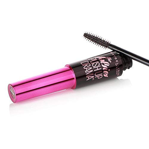 Maybelline Falsies Push Up Drama Black máscara de pestañas - Máscaras de pestañas (Negro, Very Black, Rizos, Alargador de pestañas, Larga duración, Voluminizadora, Mujeres, Fuerte, 24 h)