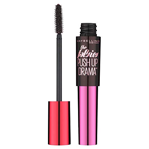 Maybelline Falsies Push Up Drama Black máscara de pestañas - Máscaras de pestañas (Negro, Very Black, Rizos, Alargador de pestañas, Larga duración, Voluminizadora, Mujeres, Fuerte, 24 h)