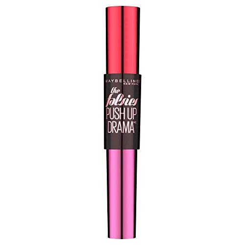 Maybelline Falsies Push Up Drama Black máscara de pestañas - Máscaras de pestañas (Negro, Very Black, Rizos, Alargador de pestañas, Larga duración, Voluminizadora, Mujeres, Fuerte, 24 h)