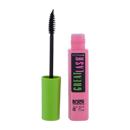 Maybelline Great Lash Blackest Black máscara de pestañas 12,5 ml - Máscaras de pestañas (Negro, Alargador de pestañas, Voluminizadora, Mujeres, Natural, 6 mes(es), AQUA / WATER, CERA ALBA / BEESWAX, OZOKERITE, SHELLAC, GLYCERYL STEARATE, TRIETHANOLAMINE, 