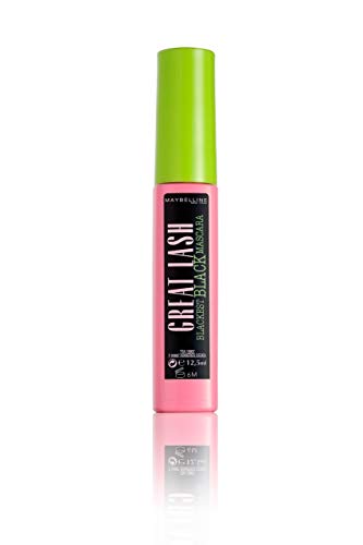 Maybelline Great Lash Blackest Black máscara de pestañas 12,5 ml - Máscaras de pestañas (Negro, Alargador de pestañas, Voluminizadora, Mujeres, Natural, 6 mes(es), AQUA / WATER, CERA ALBA / BEESWAX, OZOKERITE, SHELLAC, GLYCERYL STEARATE, TRIETHANOLAMINE, 